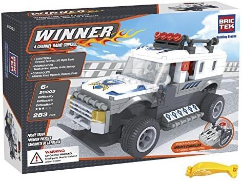 BRICTEK 20203 Radio Controlled Police Truck 268 pcs Building Blocks with Brick Remover (Compatible with Legos)