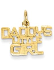 14k Yellow Gold Daddys Little Girl Charm Pendant. Metal Wt- 1.01g