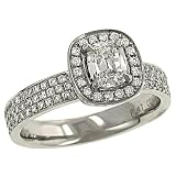 3 Row Pave and Cushion Cut Diamond Eng. Ring 1.41cttw