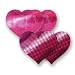 Nippies Magenta Metallic Heart Waterproof Self Adhesive Fabric Nipple Cover Pasties
