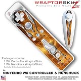 Nintendo Wii Remote Controller Skins - Chrome Drip On Fire WraptorSkinz TM Kit by TuneTattooz TM