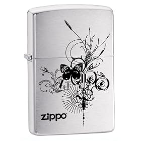 Zippo Logo Pocket Lighter with Butterfly