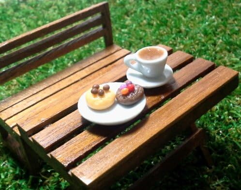 Mini coffee cup and cookies set for fairy mini garden or doll house