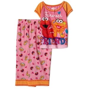 Sesame Street Short Sleeve Pajama Set, 2 Piece, Orange