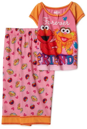 Sesame Street Short Sleeve Pajama Set, 2 Piece, Orange