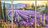 Schipper 609260604 - Malen nach Zahlen - Lavendelfelder (Triptychon) 50x80cm