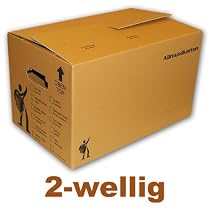 20 B&uuml;cherkartons Umzugskartons Allroundkarton 2-wellig 520x325x295 mm NEU: verbesserte Qualit&auml;t seit Nov. 2011