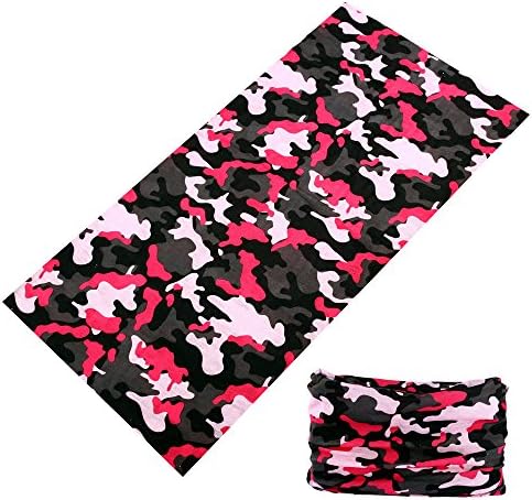 Coolive 16-in-1 Outdoor Assorted Multifunctional Style Yoga Sports Fashion Travel Colors Headband Seamless Uv Buff Solid Moisture Wicking Bandana (14 rose camouflage)