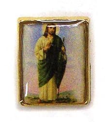 Lapel Pin - Saint Jude - Clear Covering - Exclusively from the Studios of Cromo NB (Milano, Italy)