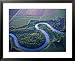 Red River Runs in Farm Country on North Dakota and Minnesota Border, USA Framed Art Poster Print by Chuck Haney, 31x25