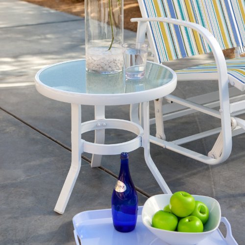 20 Inch Patio Side Table Color - Glossy White