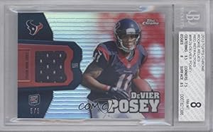 DeVier Posey BGS GRADED 8 #5/5 Houston Texans (Football Card) 2012 Topps Chrome Rookie Relics Red Refractor #RAP29