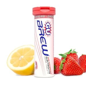 GU Energy Labs Brew Electrolyte Energy Drink Tablets, Strawberry Lemonade, 73 Gram