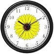 Black Eyed Susan or Yellow Daisy Flower - JP Wall Clock by WatchBuddy Timepieces (Hunter Green Frame)