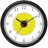 Black Eyed Susan or Yellow Daisy Flower - JP Wall Clock by WatchBuddy Timepieces (Hunter Green Frame)