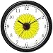 Black Eyed Susan or Yellow Daisy Flower - JP Wall Clock by WatchBuddy Timepieces (Hunter Green Frame)