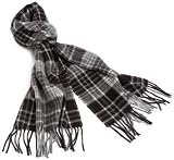 Amicale Men's 100% Cashmere Plaid Scarf