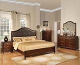 Lifestyle Cherry Finish Wood Queen Size Bedroom Set