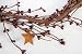 LED Lights, Rusted Stars and Burgundy Pip Berries on a Battery Operated LED Garland