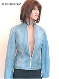 4608b# Lederjacke Lamm Nappa Leder Vintage Look sky blue Gr.38 Motorradjacke