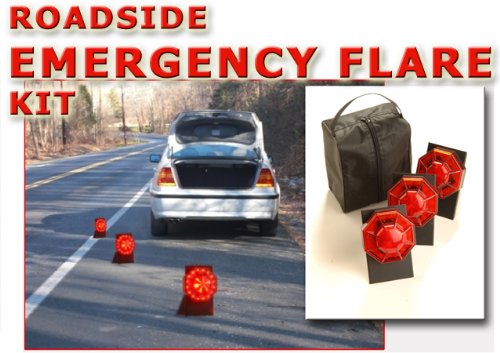 Roadside Emergency Flare - Battery Operated - (3) Emergency LED Lights Plus Carrying Case