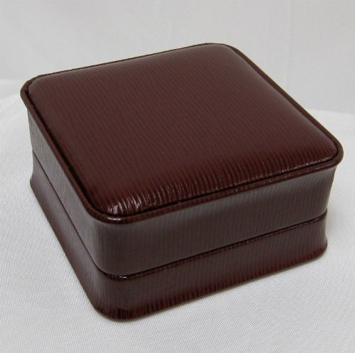 Textured Leatherette Jewelry Burgandy Bangle / Watch Box