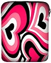 MyGift 8 - 10 inch Fuchsia Pink Funky Retro Hearts Illustration Netbook Laptop Sleeve Slip Case Pouch Bag for Apple iPad 1 iPad 2 iPad 3 / most of Acer ASUS Dell HP Sony Toshiba