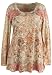 Avenue Plus Size Studded Screen Print Burnout Tunic (PEACH,30/32)
