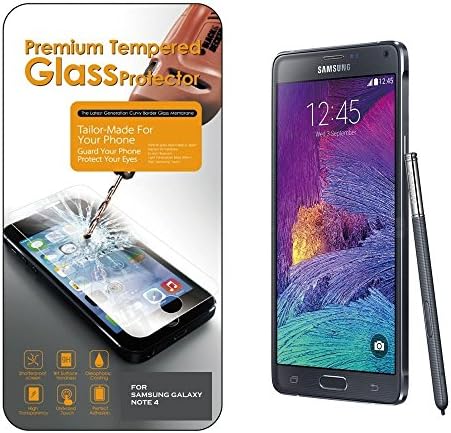 SAMSUNG GALAXY NOTE 4 Real Tempered Glass Screen Protector Rounded Edge, SM-N910 , Shatterproof , High Definition Clarity[ZIGGY PRO]