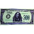 Badetuch Dollar-Motiv "500$-Geldschein", 150 cm x 75 cm, B-Ware