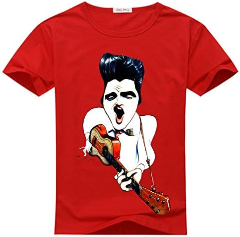 Elvis Presley The King Cartoon Style Classic Men Cotton T-Shirt XXX-Large