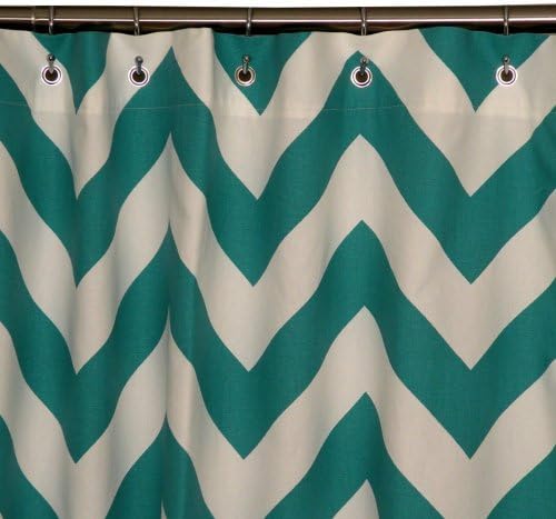 Elisabeth Michael Turquoise Chevron Shower Curtain