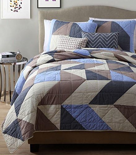 Estate Brand, Geri Pattern, Cotton Quilt Bedding Set, Full/Queen Size, (77701)