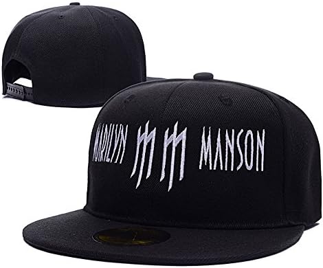 HEJIAXIN Marilyn Manson Rock Band Logo Adjustable Snapback Caps Embroidery Hats