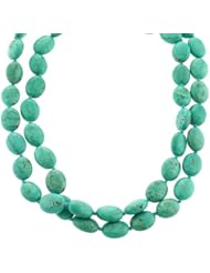 Sterling Silver and Turquoise Double-Strand Necklace,17.5"