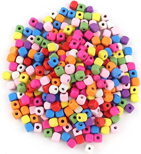 Crystallove 200pcs Square Beads Buttons Bulk for Scrapbooking and DIY Craft (0.8x0.8cm)
