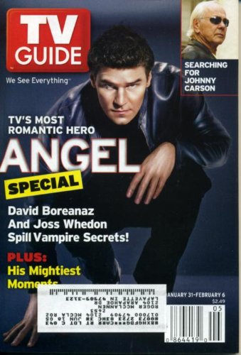TV Guide January 31, 2004 David Boreanaz/Angel Special, Searching for Johnny Carson, Super Bowl, The Tracy Morgan Show