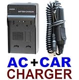 AC+CAR Battery Charger for Sony NP-FV50 NP-FP50 NP-FH70