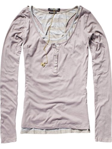 Maison Scotch Damen Top 12210150805 - 2in1:Long sleeved grandad tee w/tank,Gr. 40 (Size 3  Preisvergleich