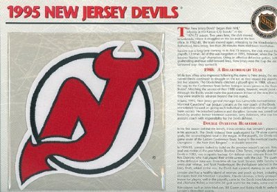 1995 New Jersey Devils Official Patch on Team History Card