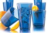Libbey 16-Piece Blue Flare Glassware Set