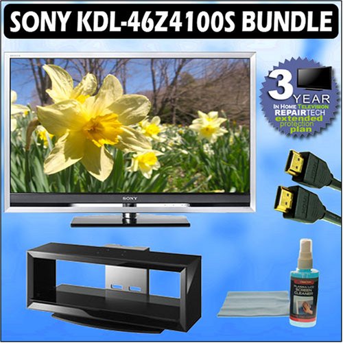 Sony Bravia Z-Series KDL-46Z4100/S 46-Inch 1080p (Silver)  Sony SUFL300L TV Stand Accessory Kit with 3 Year Extended Warranty
