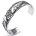 KONOV Mens Womens Stainless Steel Bracelet, Vintage Carp Fish Cuff Bangle, Black Silver