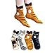 4 Pairs Soft Comfortable Novelty Cartoon Aminal Crew Pattern Cotton Socks
