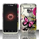 IMAGE OF LG Revolution 4G VS910 Esteem MS910 (Verizon MetroPCS) Rubberized Design Case Cover Protector - Butterfly (free ESD Shield Bag, Ship in Carton Box)