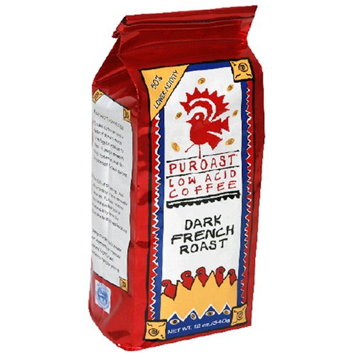 Puroast Low-Acid Whole Bean Coffee, French, 12-Ounce Bag (Pack of 3)