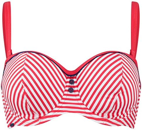 Panache CW0193 Cleo Lucille U/W Balcony Bandeau Strapless Bikini Top Swimwear Coral 38D