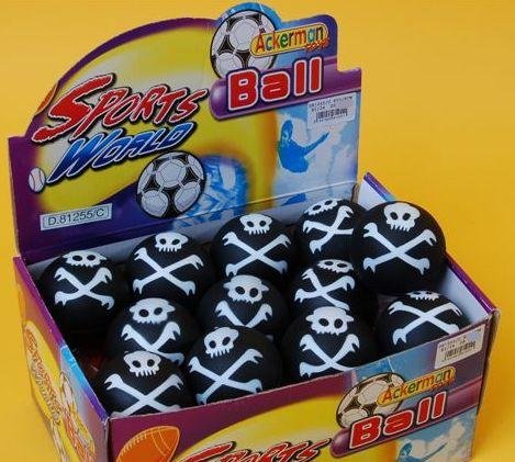 Childrens Toyshop  Toys : Rubber Ball 63mm 24/Display - Pirate (D81255C)