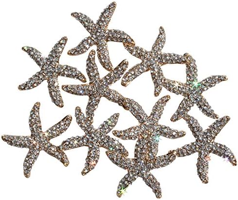 The Buckle Boutique 10 Piece Gold Rhinestone Starfish Brooch Buckles