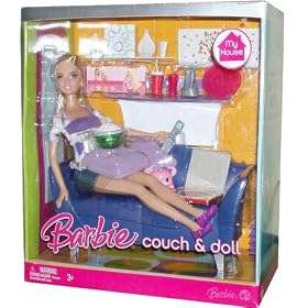 Barbie My House 12 Inch Fashion Doll - Couch and Doll with Barbie Doll, Furnitures, Plus... by Barbie
